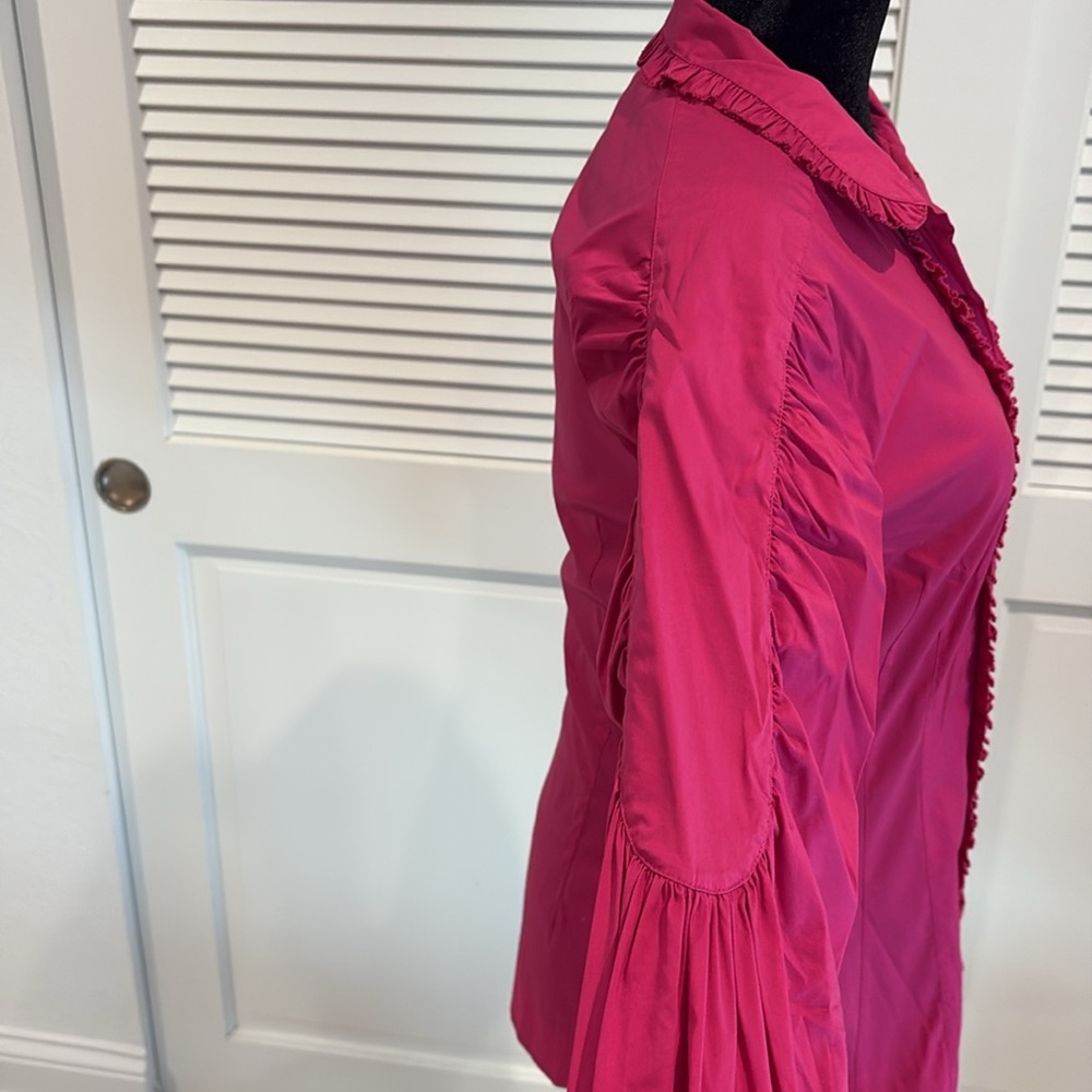 Robert Rodriguez Ruffled Pink Button-Up Blouse - Picture 2 of 5
